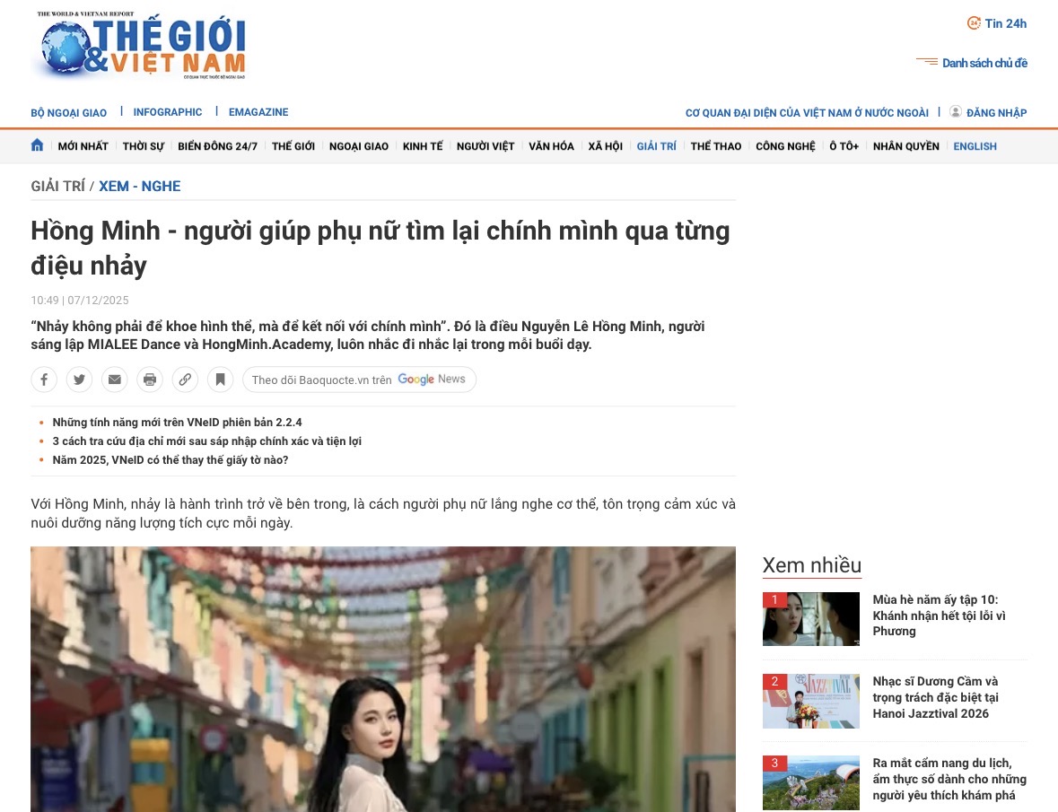 Hồng Minh - người giúp phụ nữ tìm lại chính mình qua từng điệu nhảy